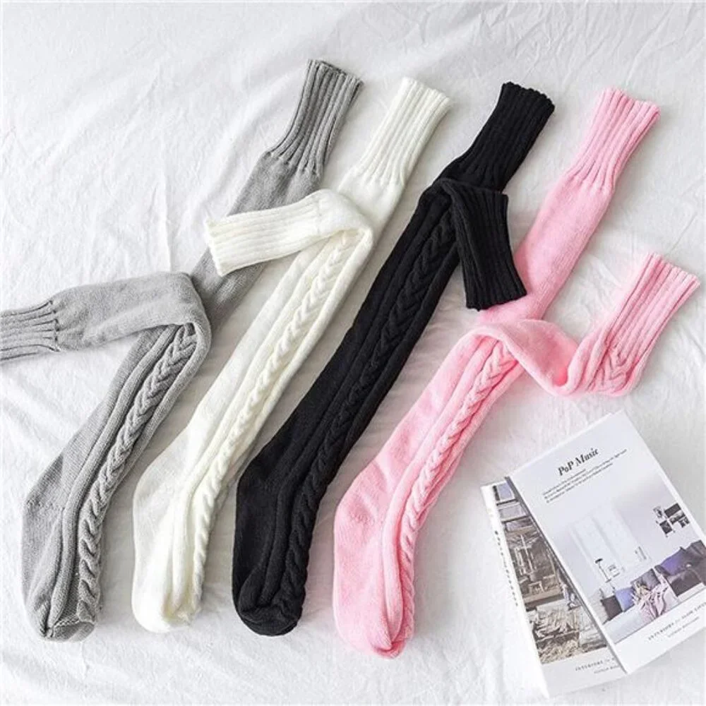 VETHIN Women's Cable Knit Thigh High Socks - Over Knee High Long Leg Stockings